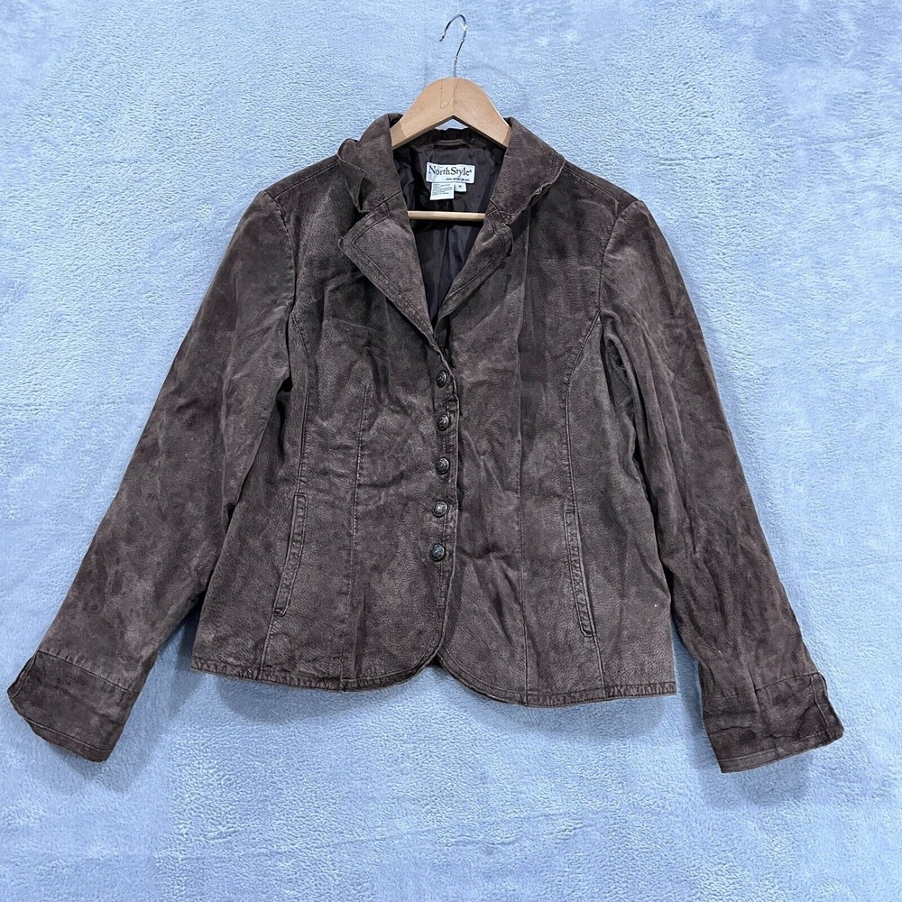 NorthStyleSuede Jacket Women's Medium Leather‎ Western Coat Brown